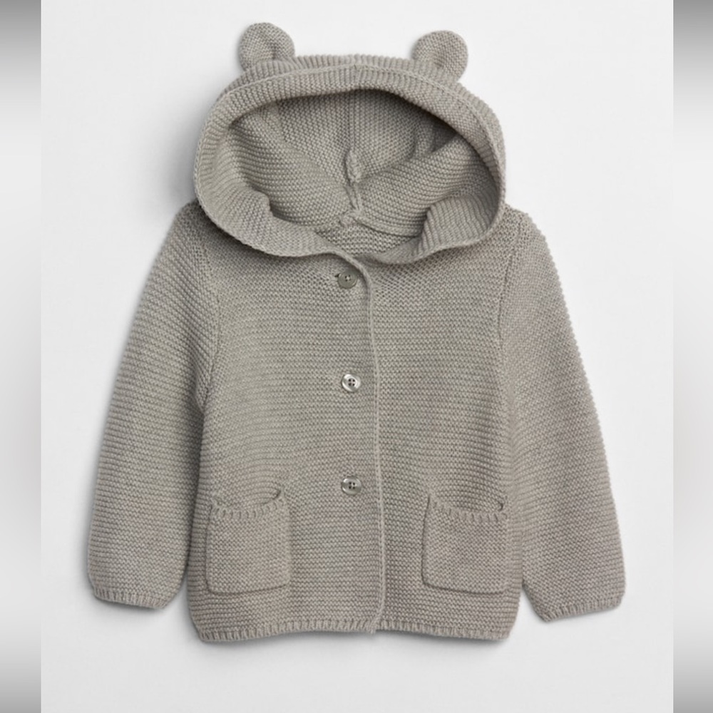 Baby Gap Brannan Sweater Outfit Set, Size 0-3 Months, Light Heather Grey
